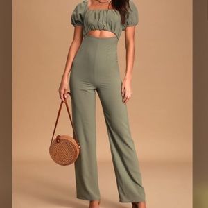 Lulus- Sage Green Jumpsuit